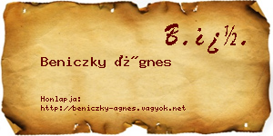 Beniczky Ágnes névjegykártya