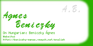 agnes beniczky business card