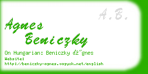 agnes beniczky business card